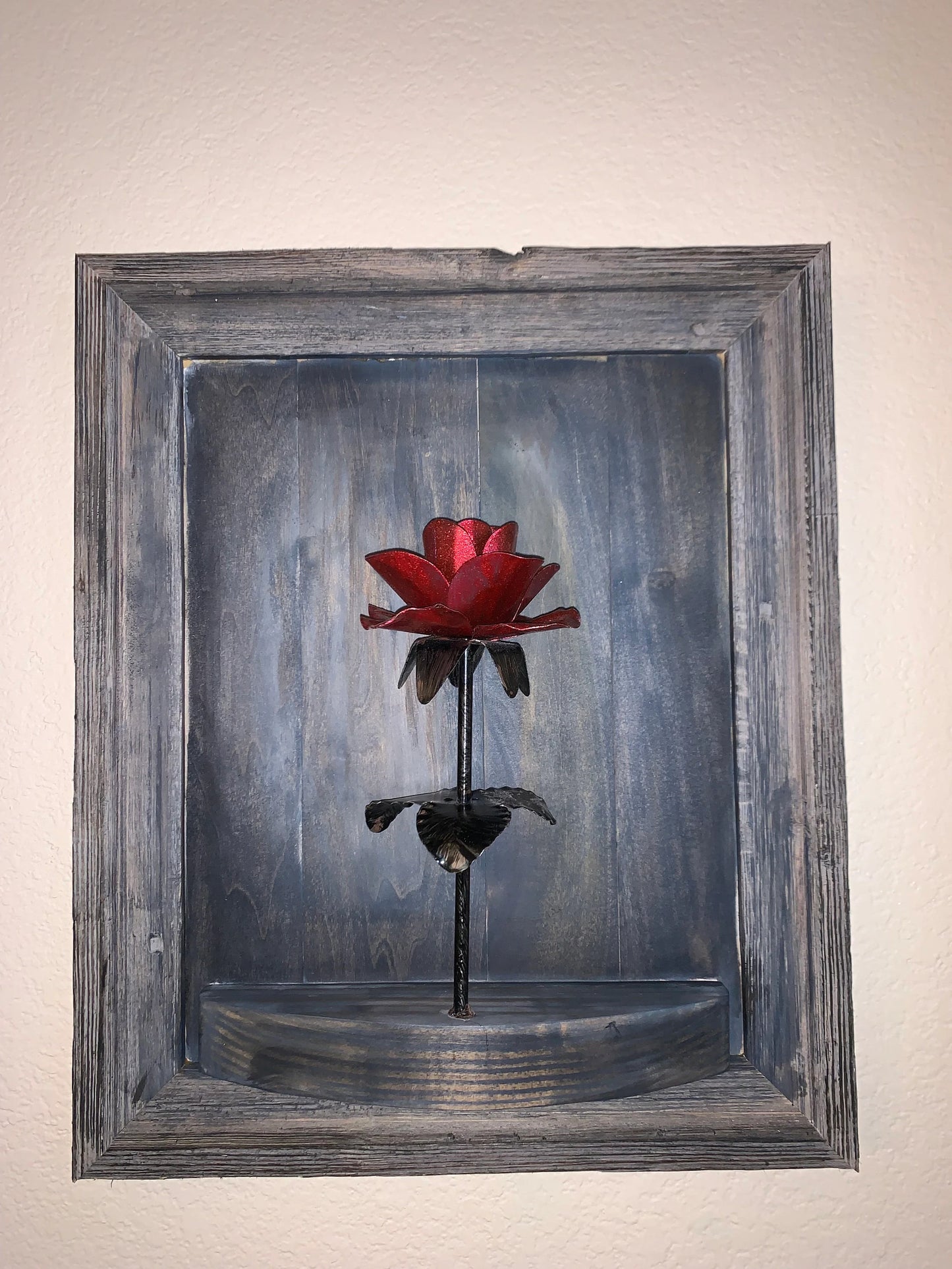 Framed Metal Rose Wall Hanging