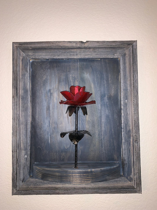 Framed Metal Rose Wall Hanging