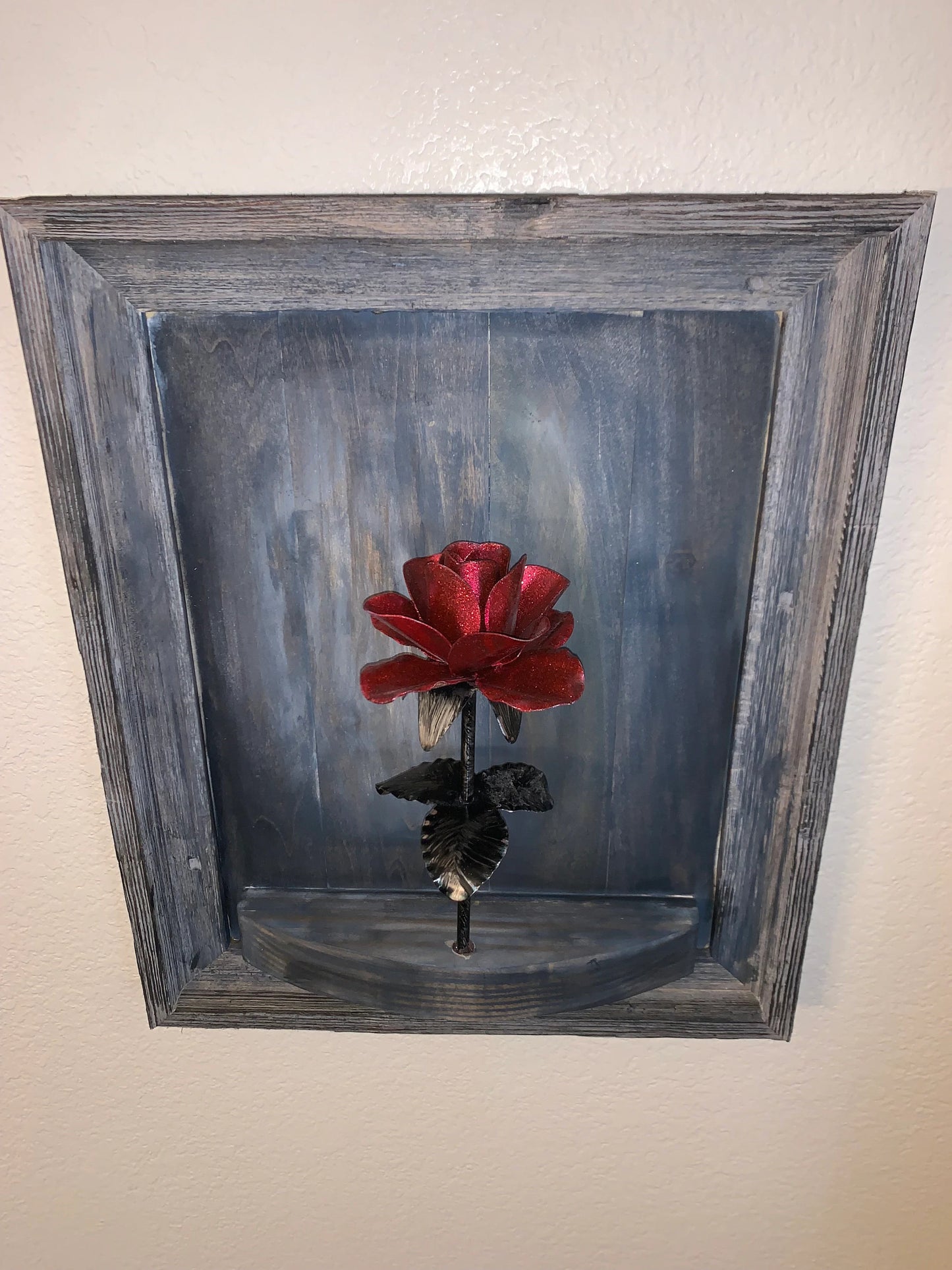 Framed Metal Rose Wall Hanging