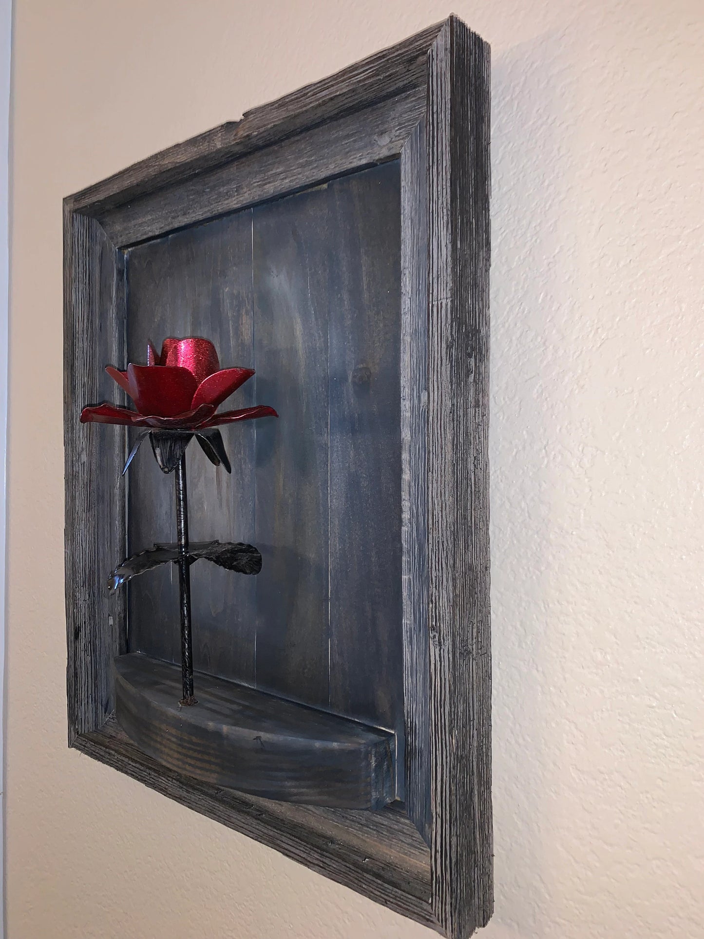 Framed Metal Rose Wall Hanging