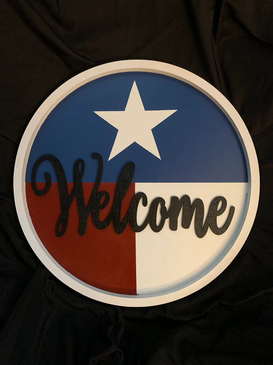 Texas Flag Welcome Sign/Door Sign/Texas Pride