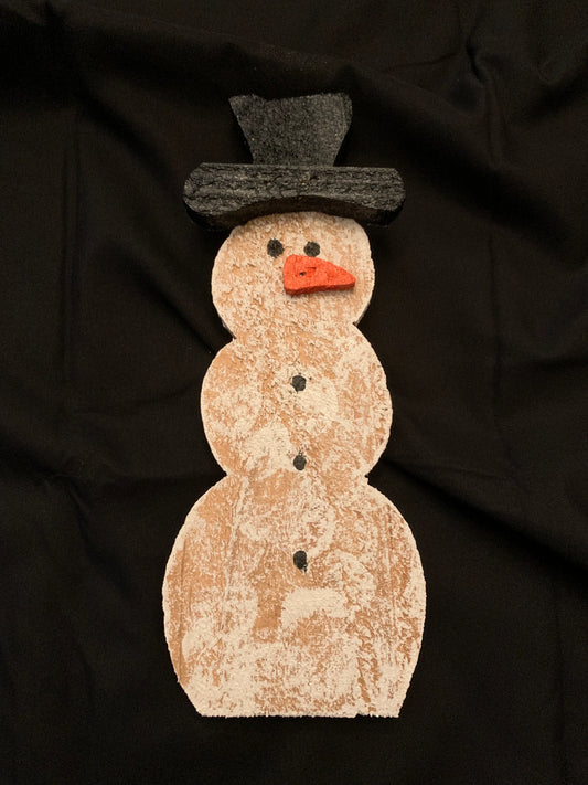 Handmade Wooden Snowman