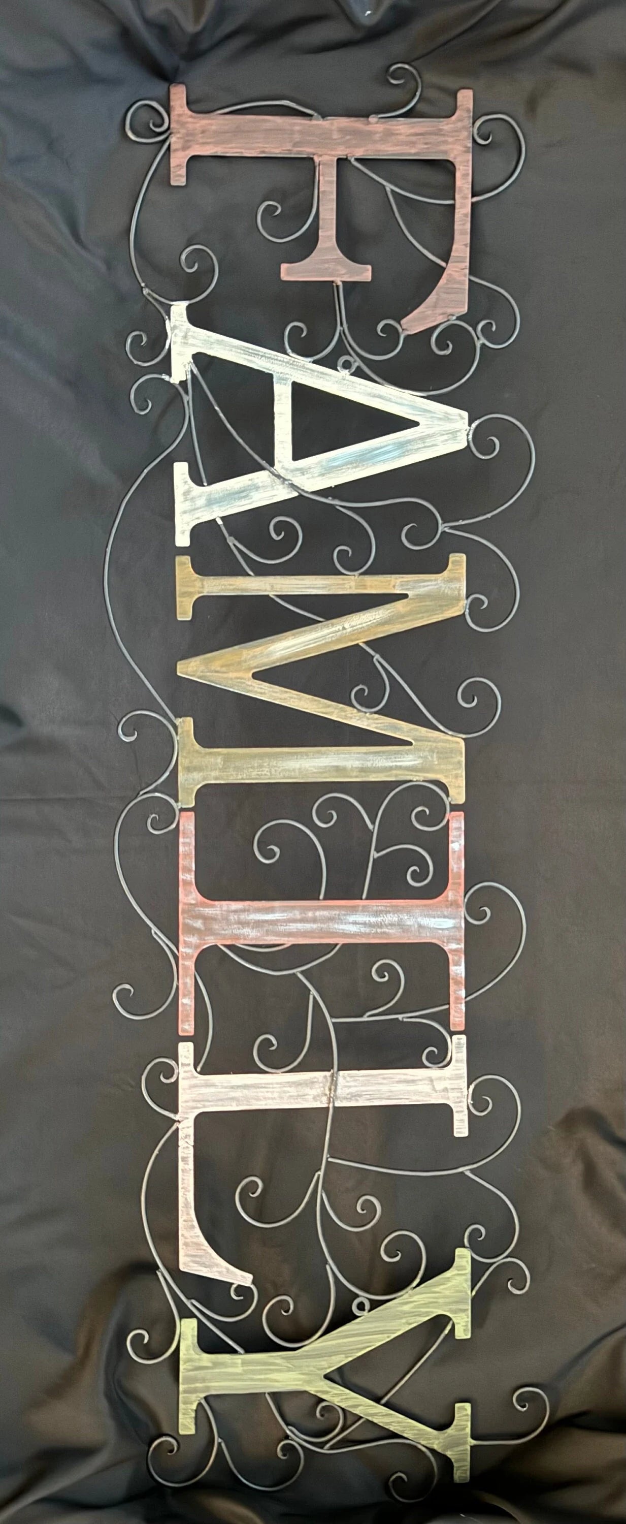 Metal Hand painted Family Wall Sign