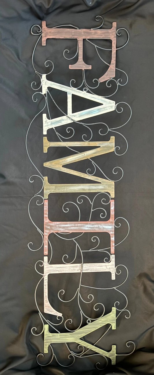 Metal Hand painted Family Wall Sign